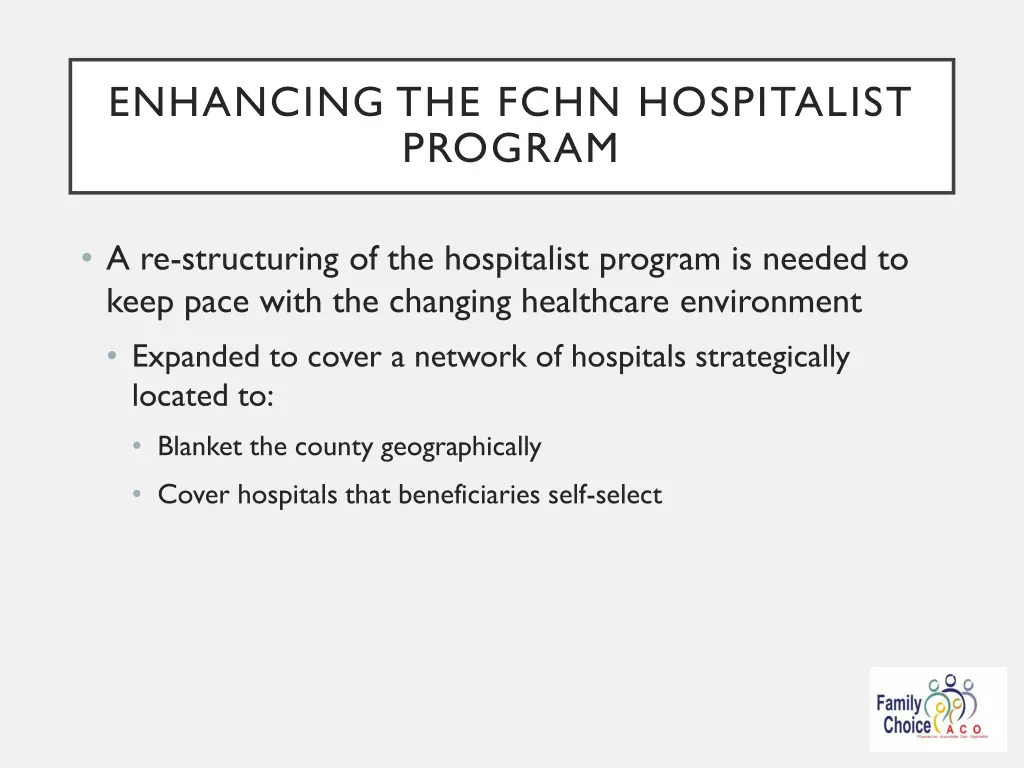 enhancing the fchn hospitalist program