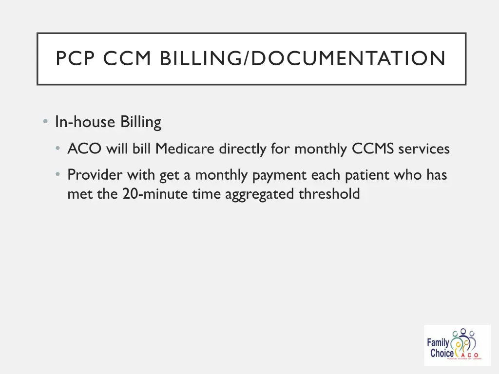pcp ccm billing documentation