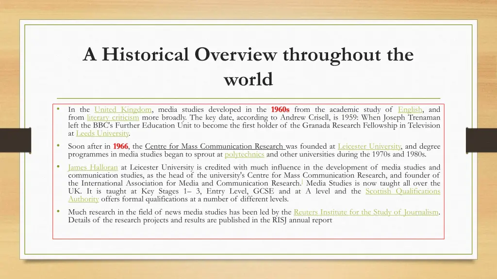 a historical overview throughout the world