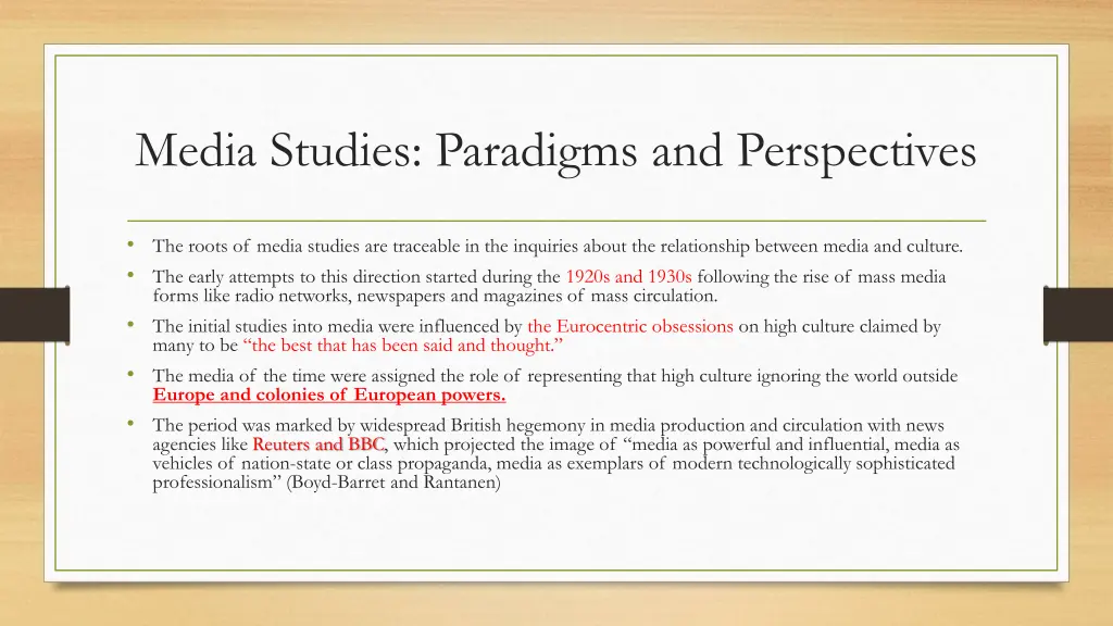 media studies paradigms and perspectives