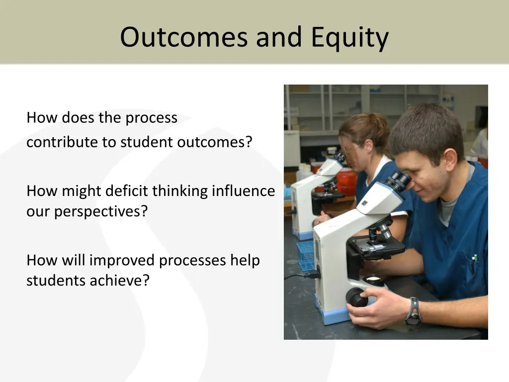 outcomes and equity