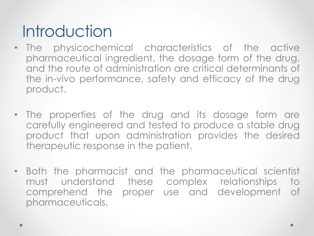 introduction the physicochemical pharmaceutical