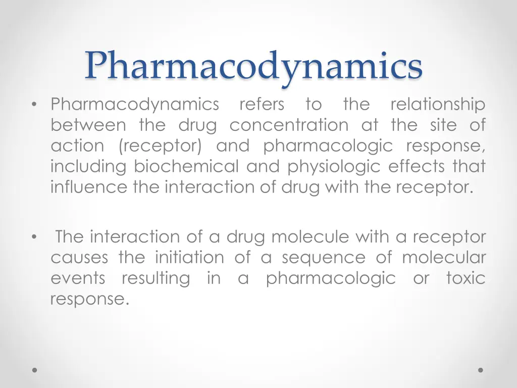 pharmacodynamics pharmacodynamics between
