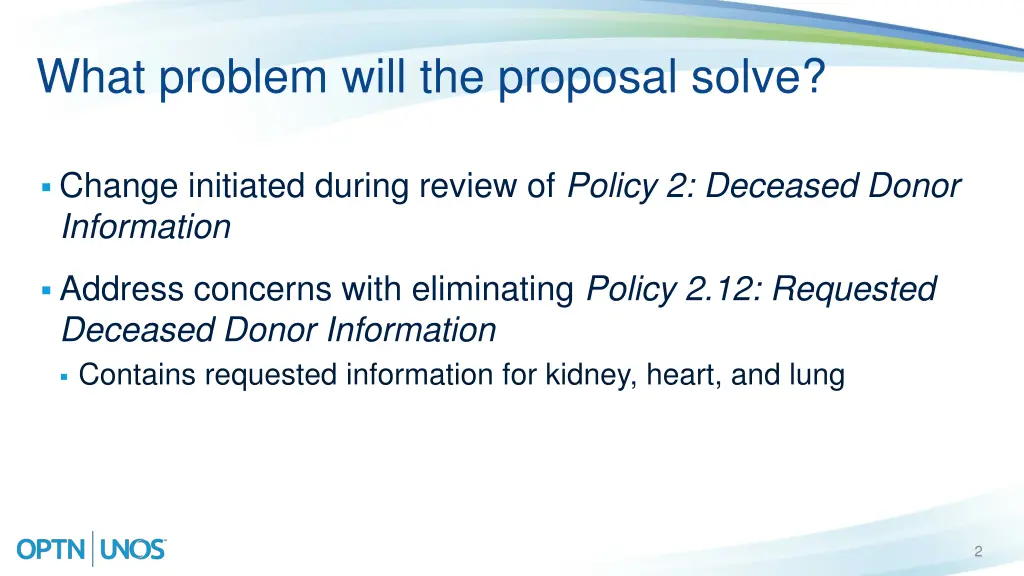 what problem will the proposal solve