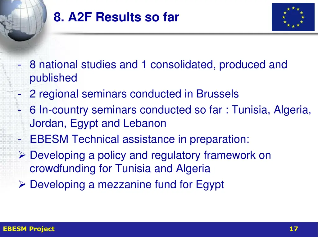 8 a2f results so far
