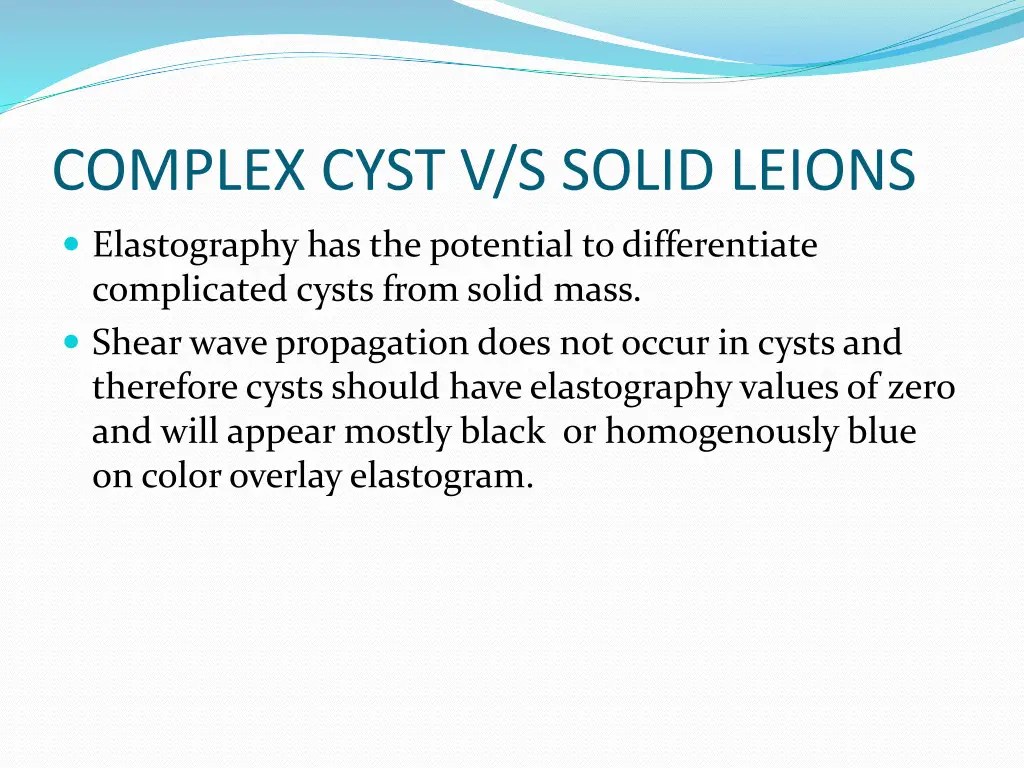 complex cyst v s solid leions
