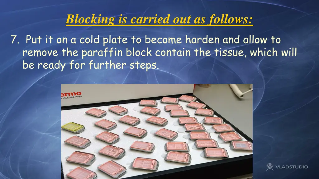 blocking is carried out as follows 1