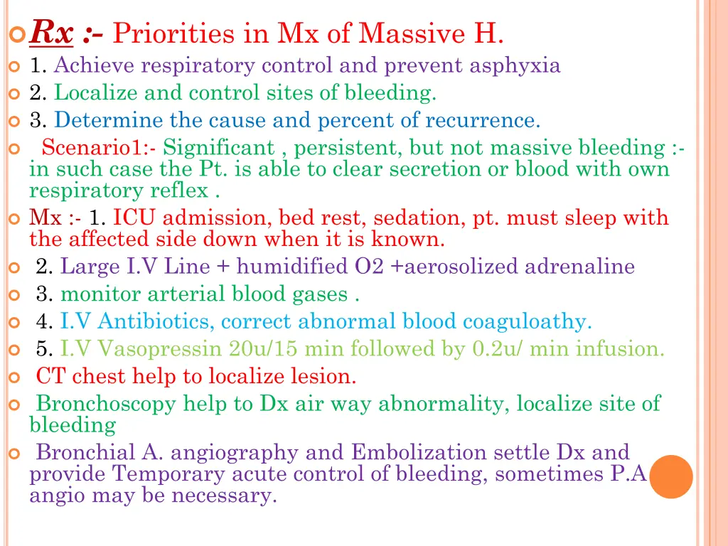 rx priorities in mx of massive h 1 achieve