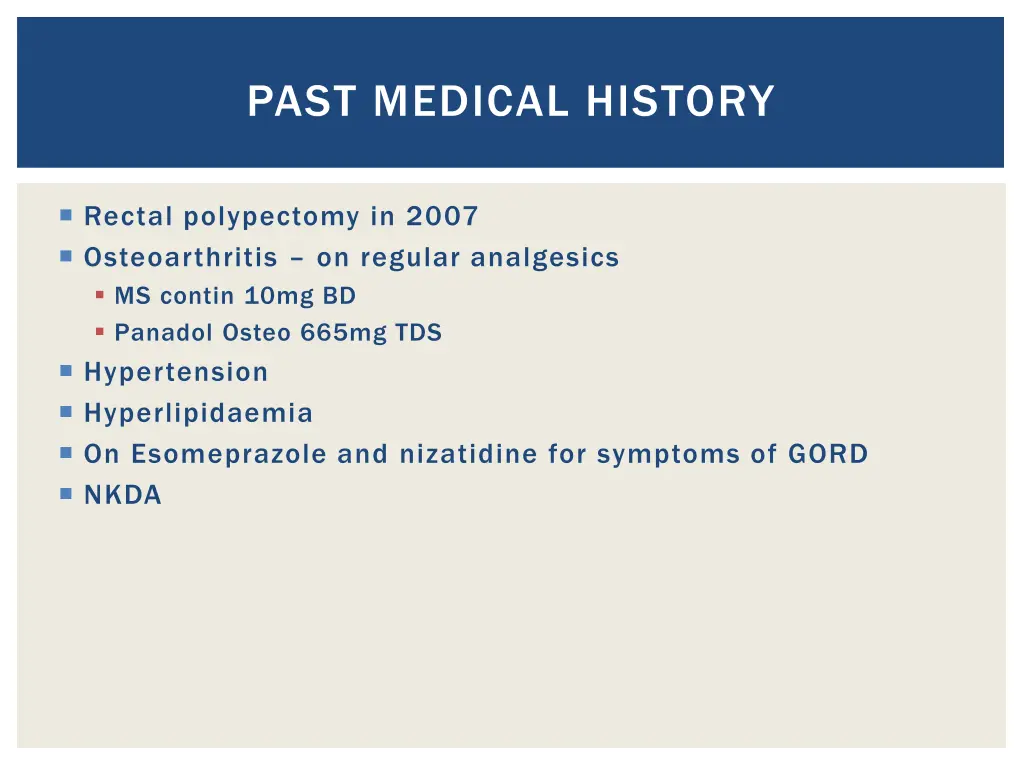 past medical history