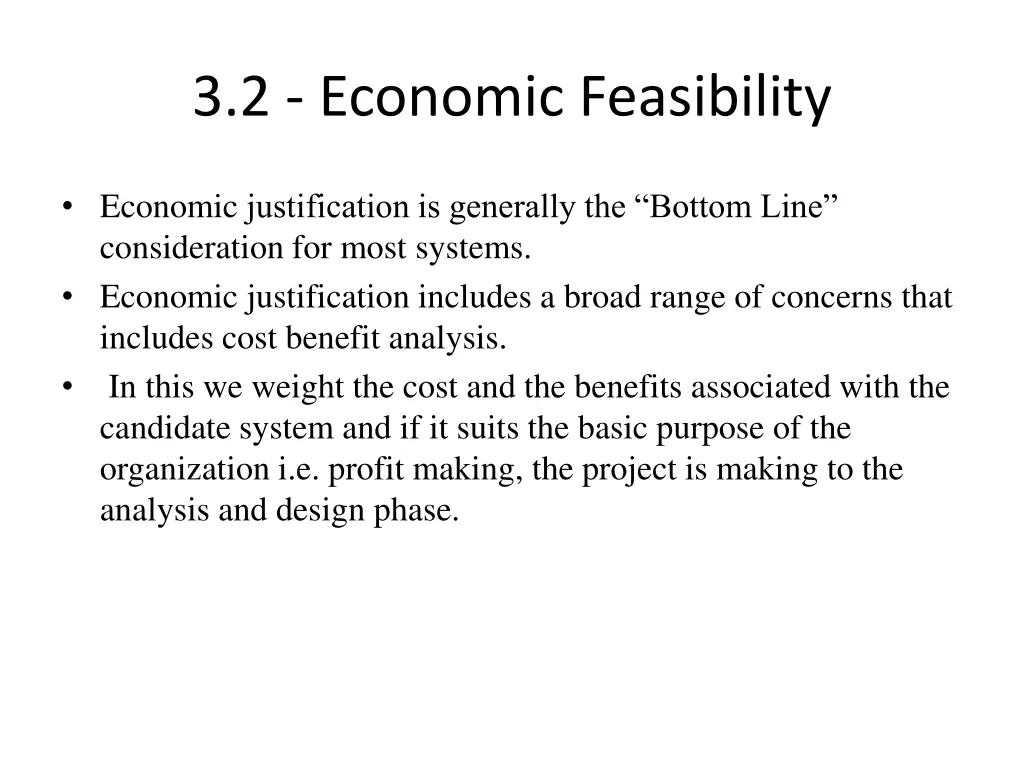 3 2 economic feasibility