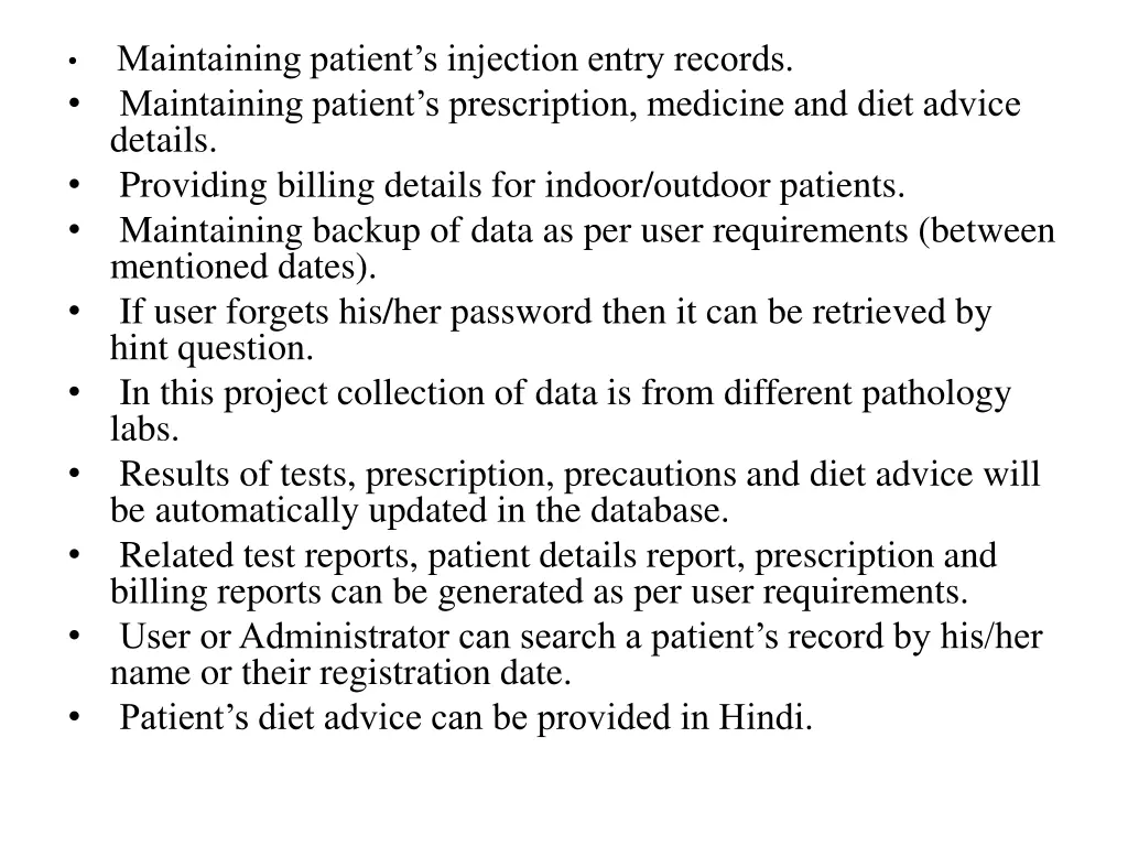 maintaining patient s injection entry records
