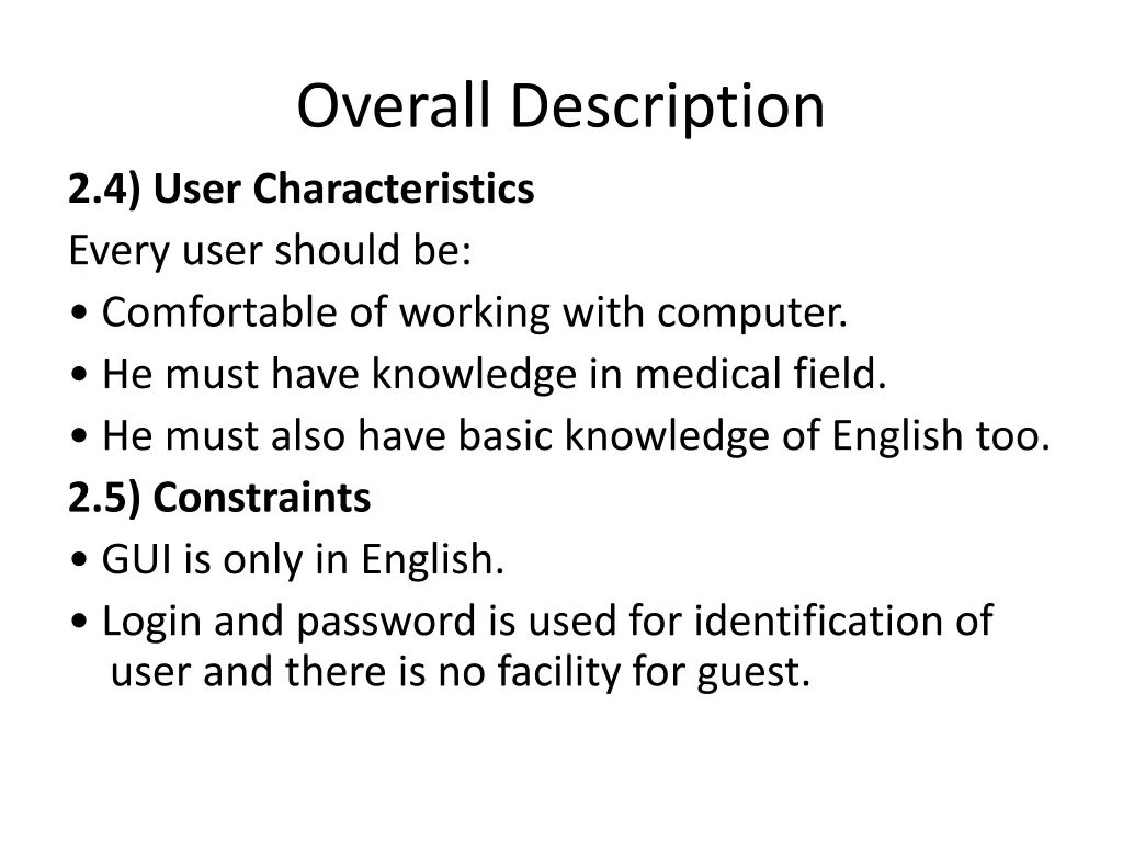 overall description