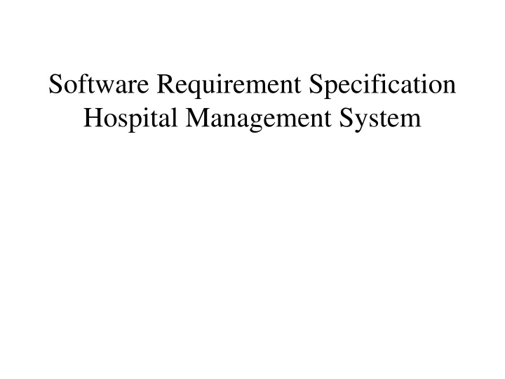 software requirement specification hospital