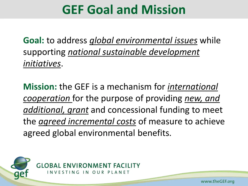 gef goal and mission