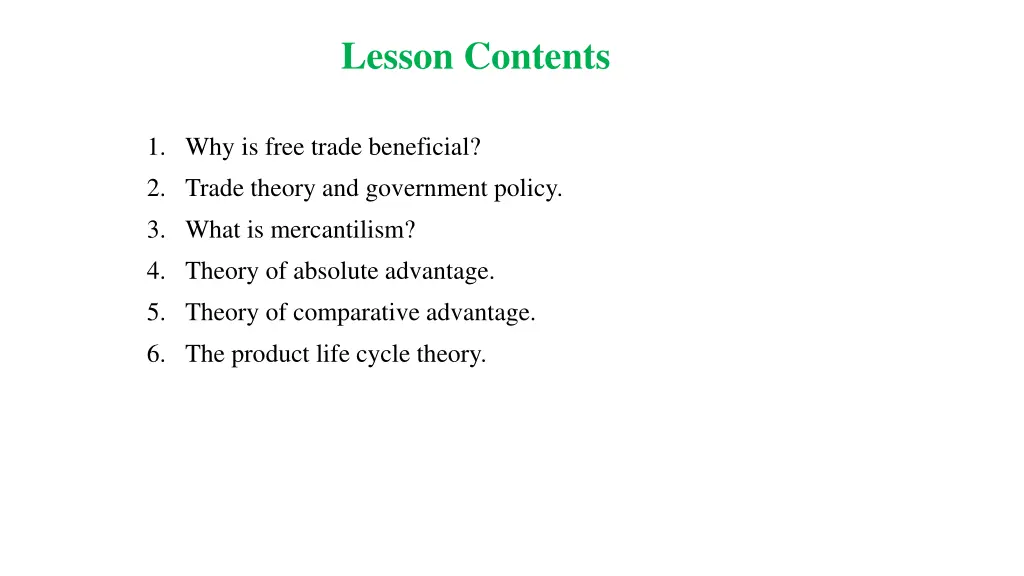 lesson contents