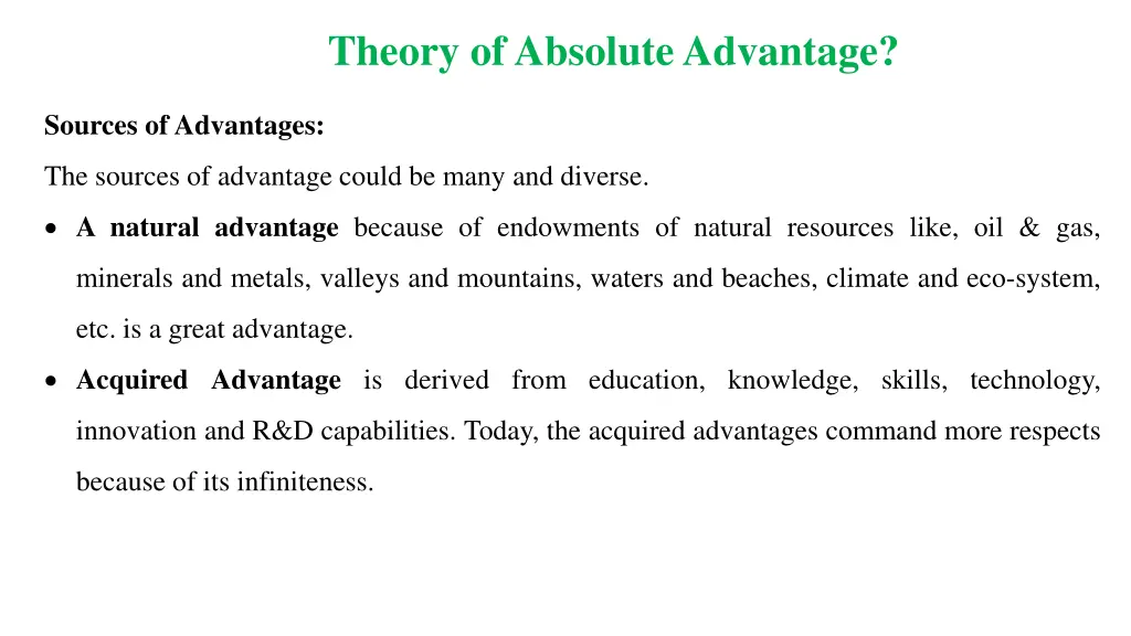 theory of absolute advantage 1