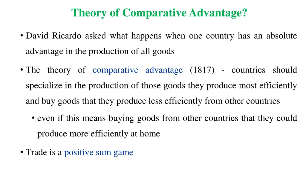 theory of comparative advantage