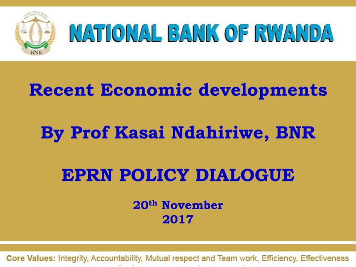 recent economic developments
