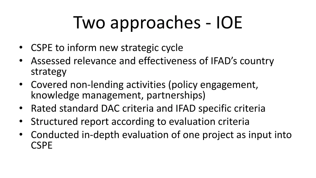 two approaches ioe