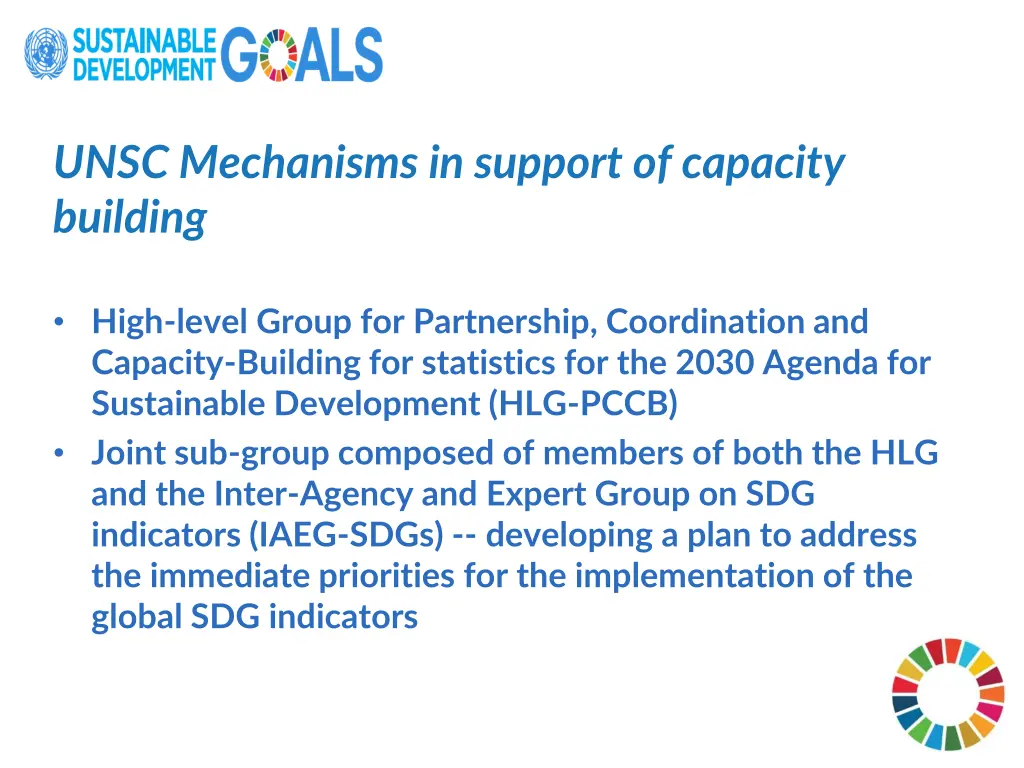 unsc mechanisms in support of capacity building