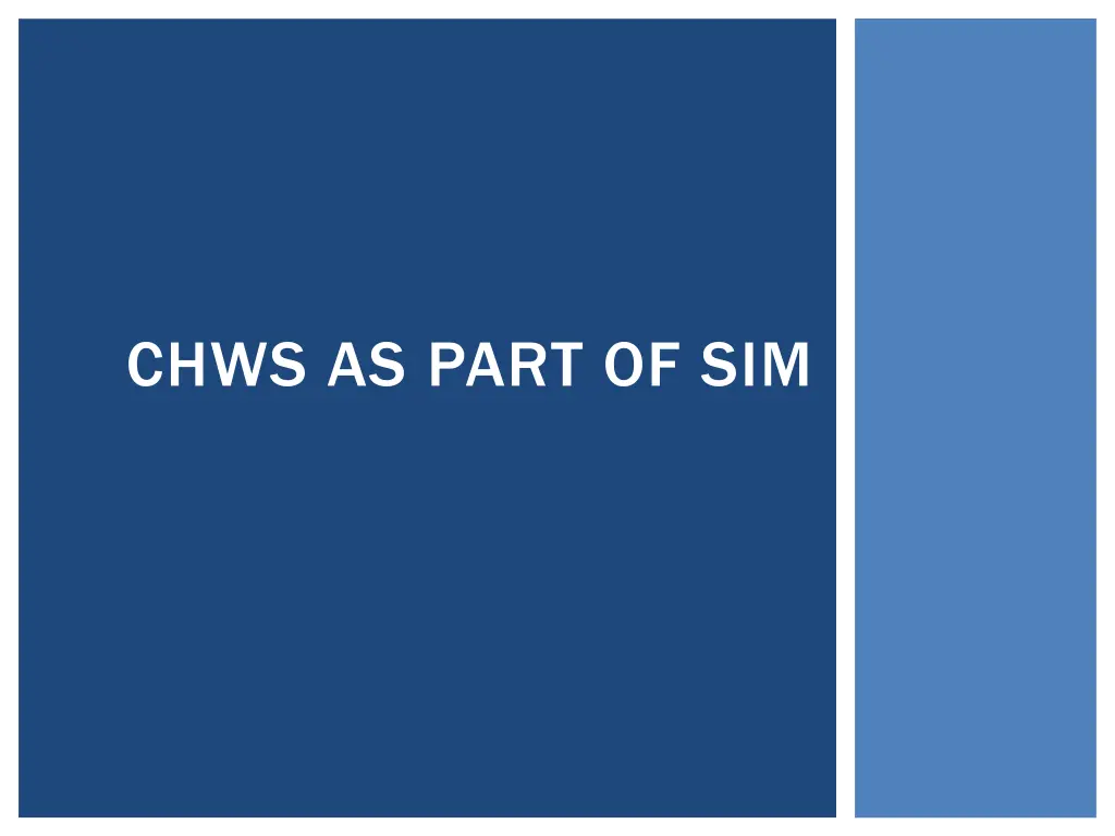 chws as part of sim