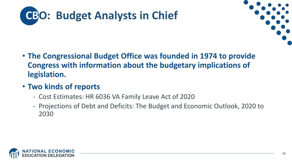 cbo budget analysts in chief