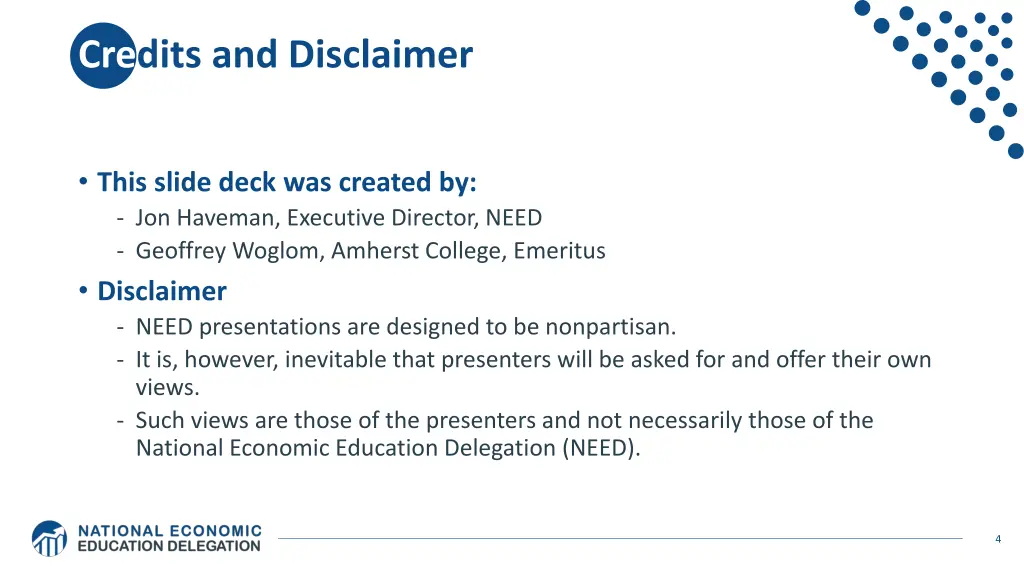 credits and disclaimer