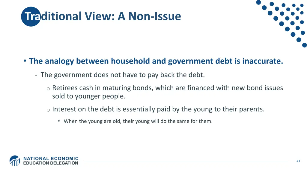 traditional view a non issue