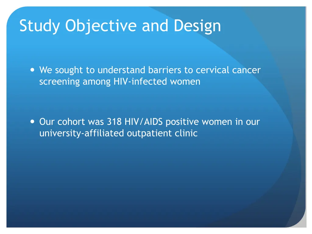 study objective and design