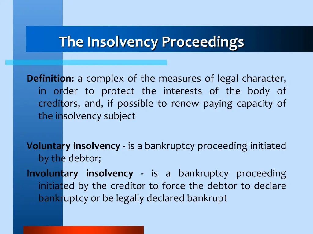 the insolvency proceedings