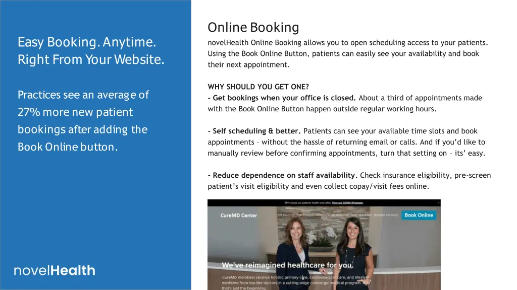 online booking novelhealth online booking allows