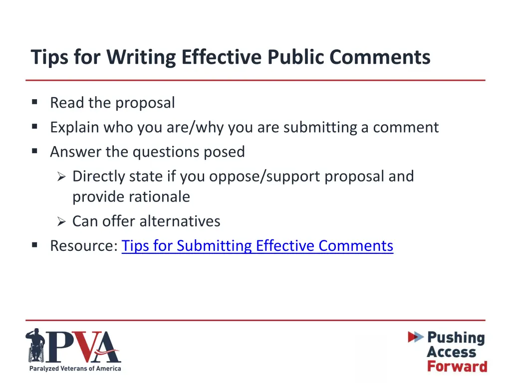 tips for writing effective public comments