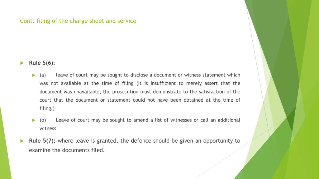 cont filing of the charge sheet and service
