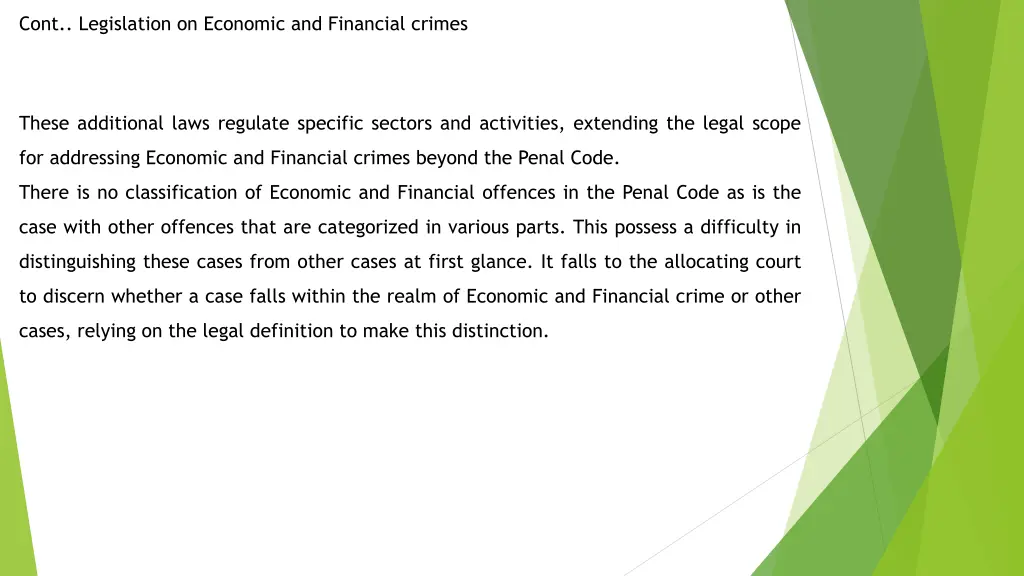 cont legislation on economic and financial crimes