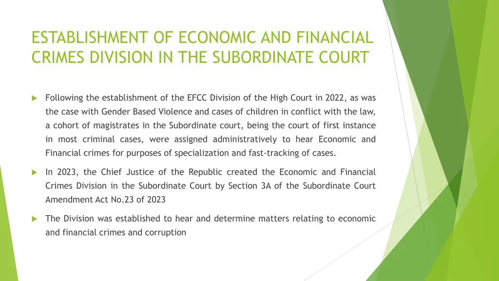 establishment of economic and financial crimes 1