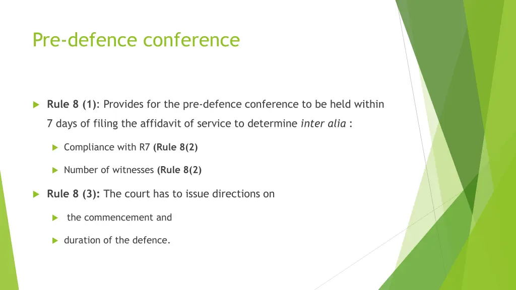 pre defence conference