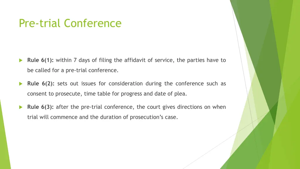 pre trial conference