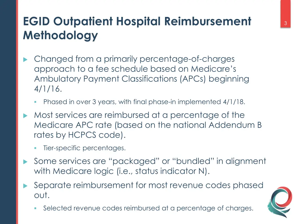 egid outpatient hospital reimbursement methodology
