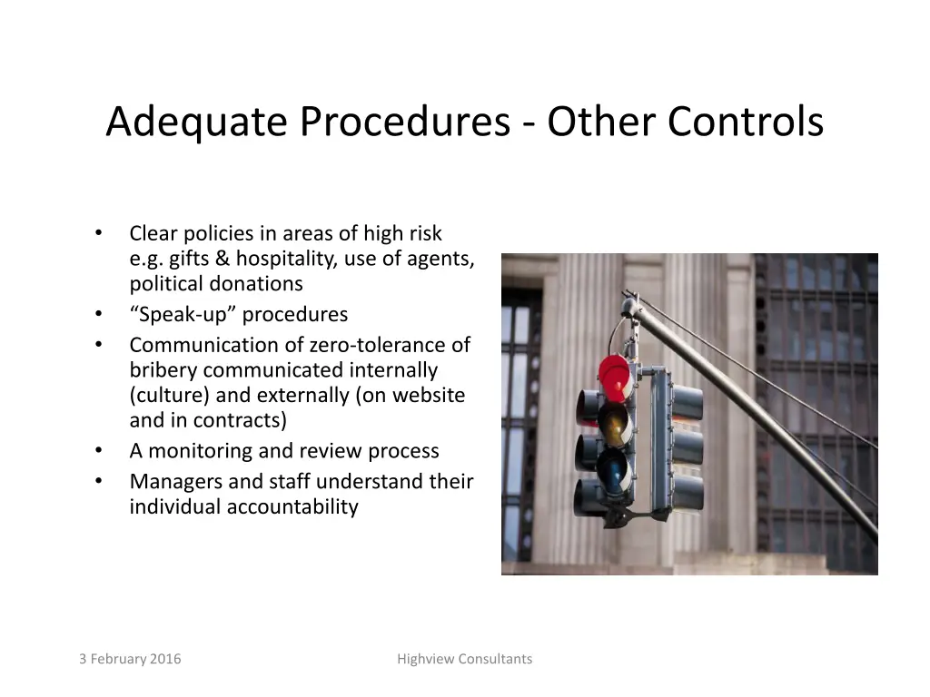 adequate procedures other controls