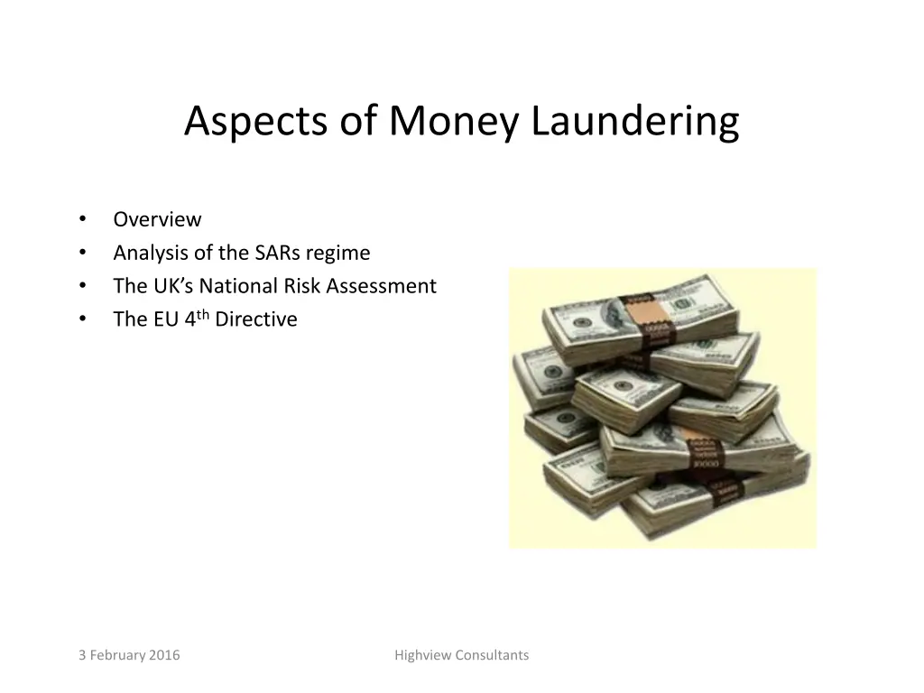 aspects of money laundering