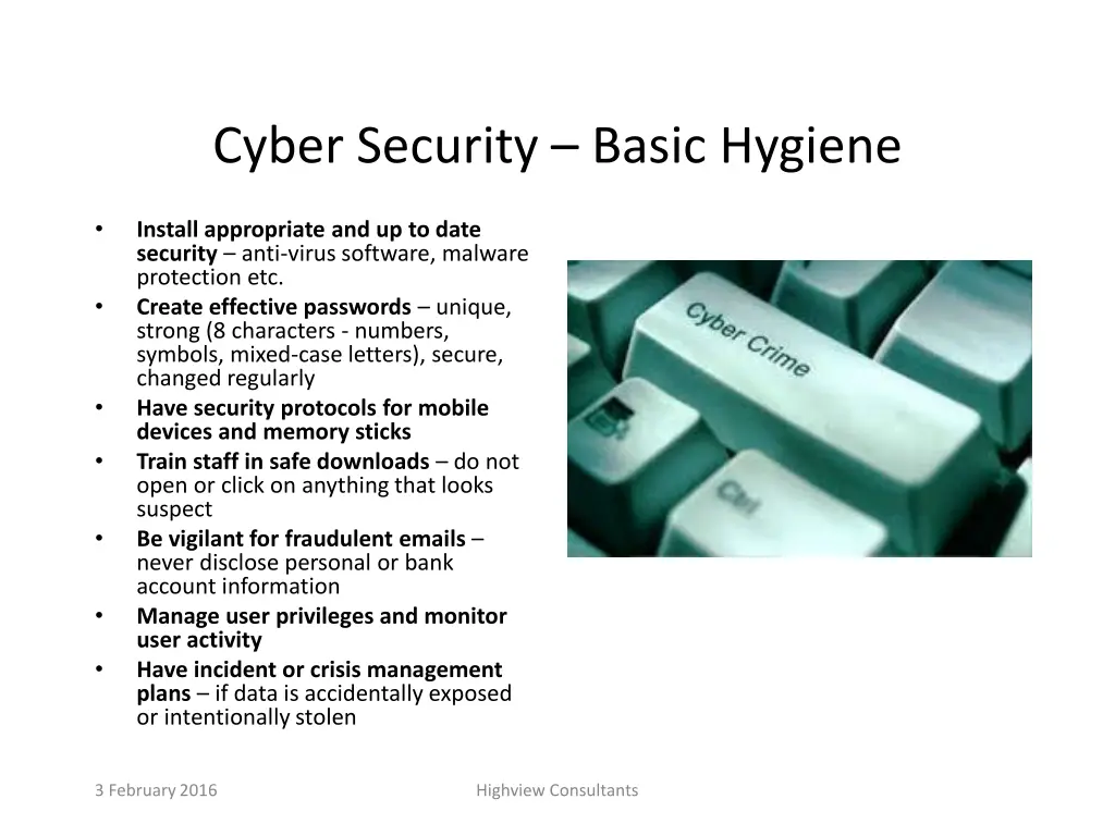 cyber security basic hygiene