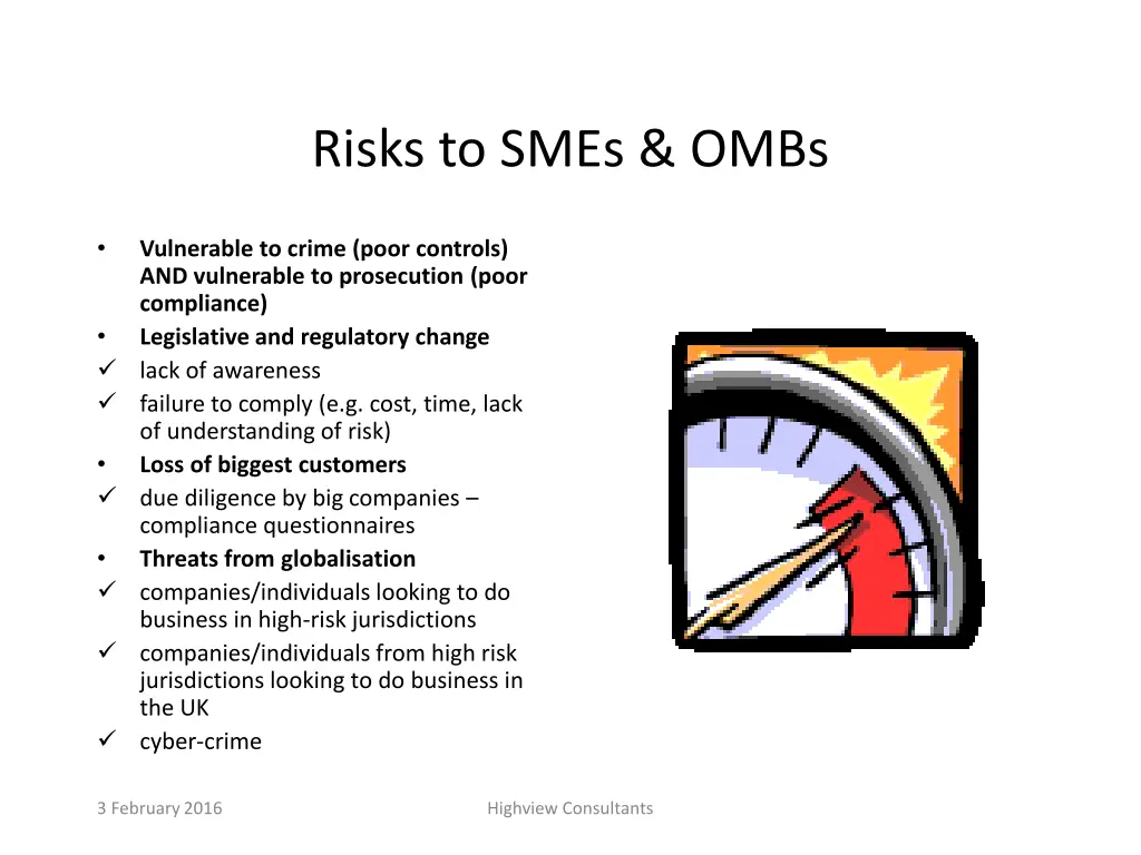 risks to smes ombs