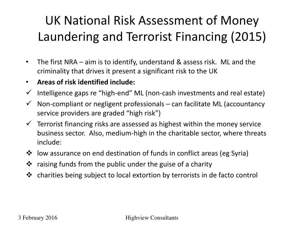 uk national risk assessment of money laundering
