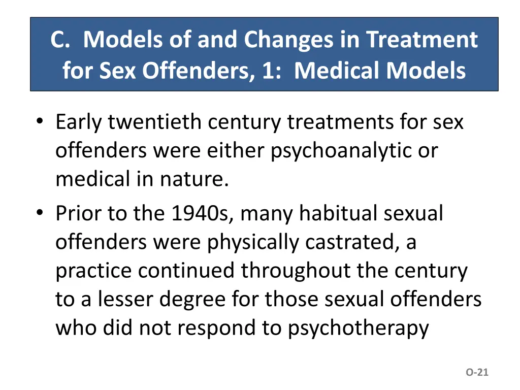c models of and changes in treatment