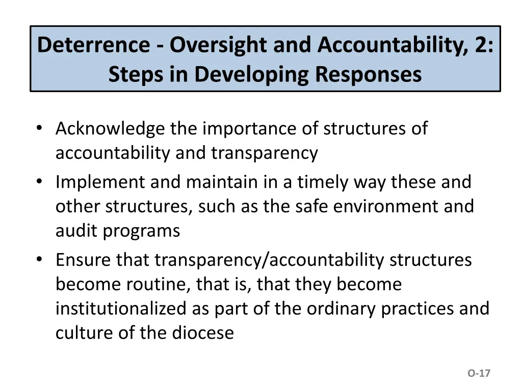 deterrence oversight and accountability 2 steps