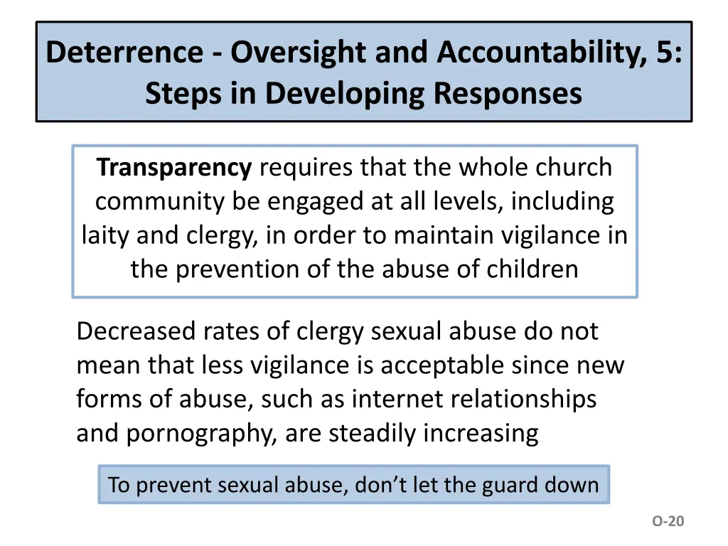deterrence oversight and accountability 5 steps