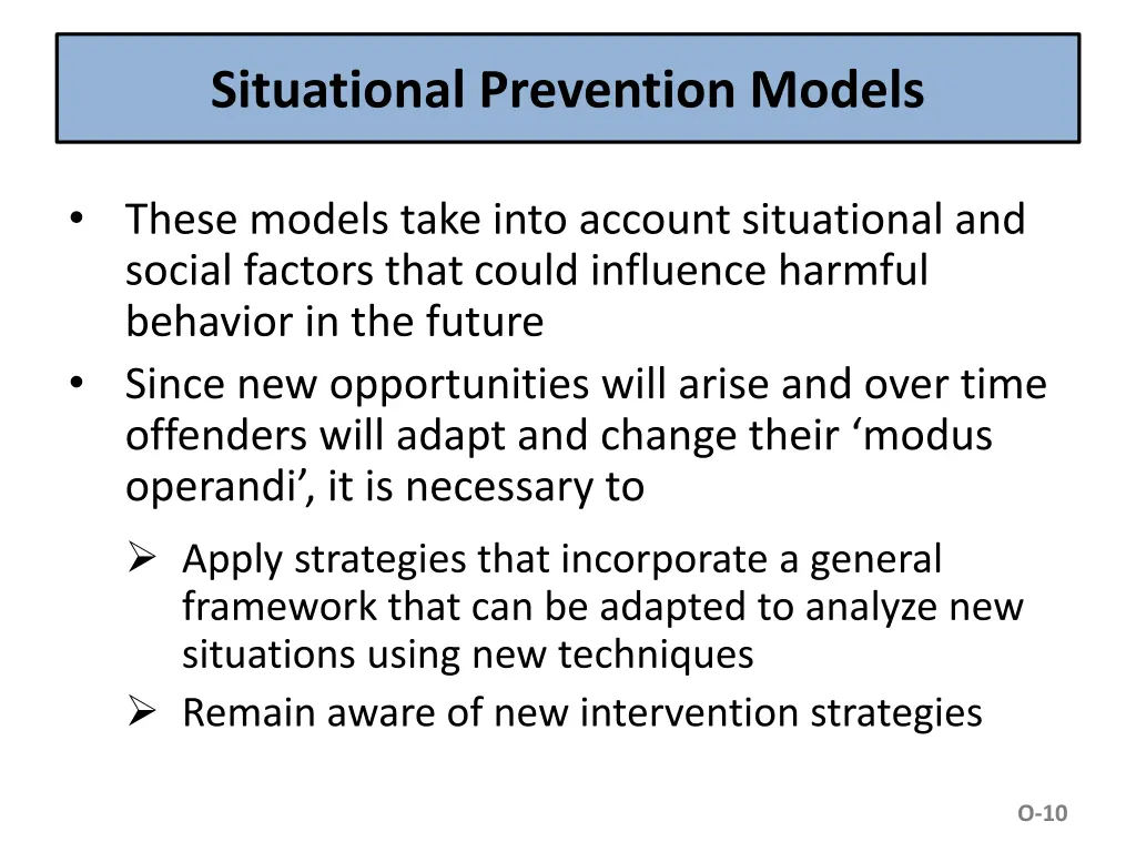 situational prevention models