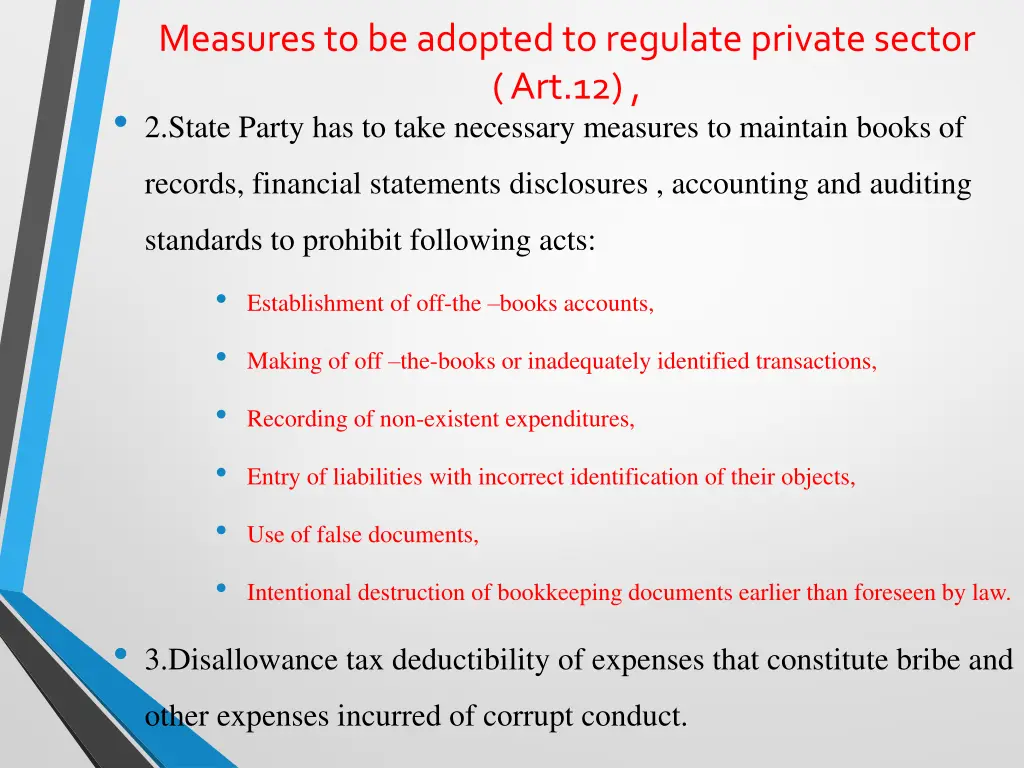measures to be adopted to regulate private sector 1