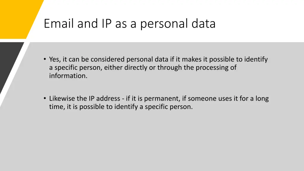 email and ip as a personal data