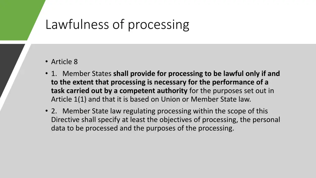 lawfulness of processing